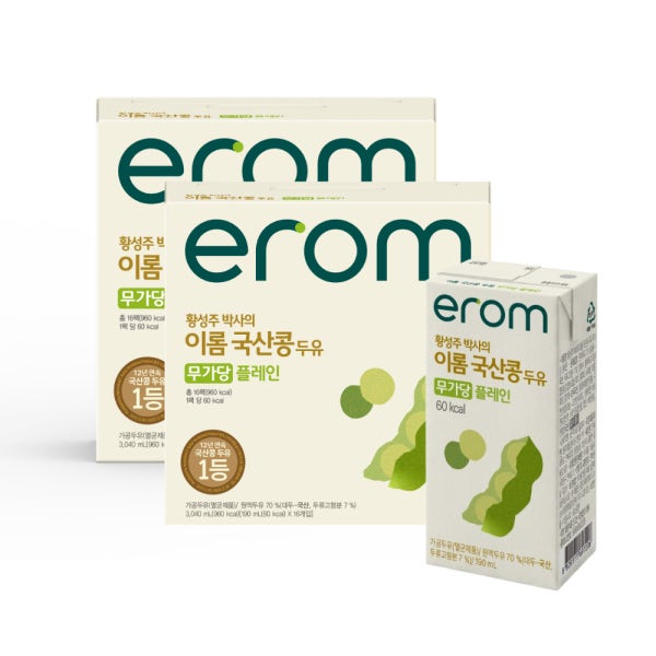 [슈퍼적립] 이롬 황성주박사의 국산콩두유 무가당 190ml x 32입 (16입+16입)