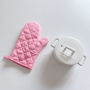 핑크 오븐 냄비 주방 장갑 내열 베이킹 장갑