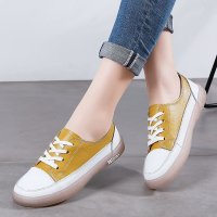 여성 운동화 가을 가죽 캐주얼 신발 블랙 발레 플랫 레이스 화이트 Zapatillas Mujer