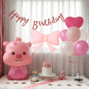 뽀로로친구들 잔망 루피풍선 생일가랜드 세트 두돌 생일상