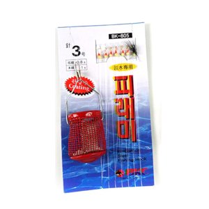 백경 피래미카고 카드채비 BK-805 피라미 견지대낚시 도깨비채비 3호 레드
