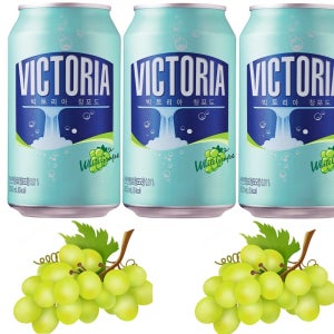 350ml 24캔 빅토리아 청포도 탄산수 캔 0칼로리음료 강한 탄산 소다 음료 임산부 24