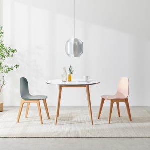 엘리사 원형 테이블 탁자 오크원목프레임