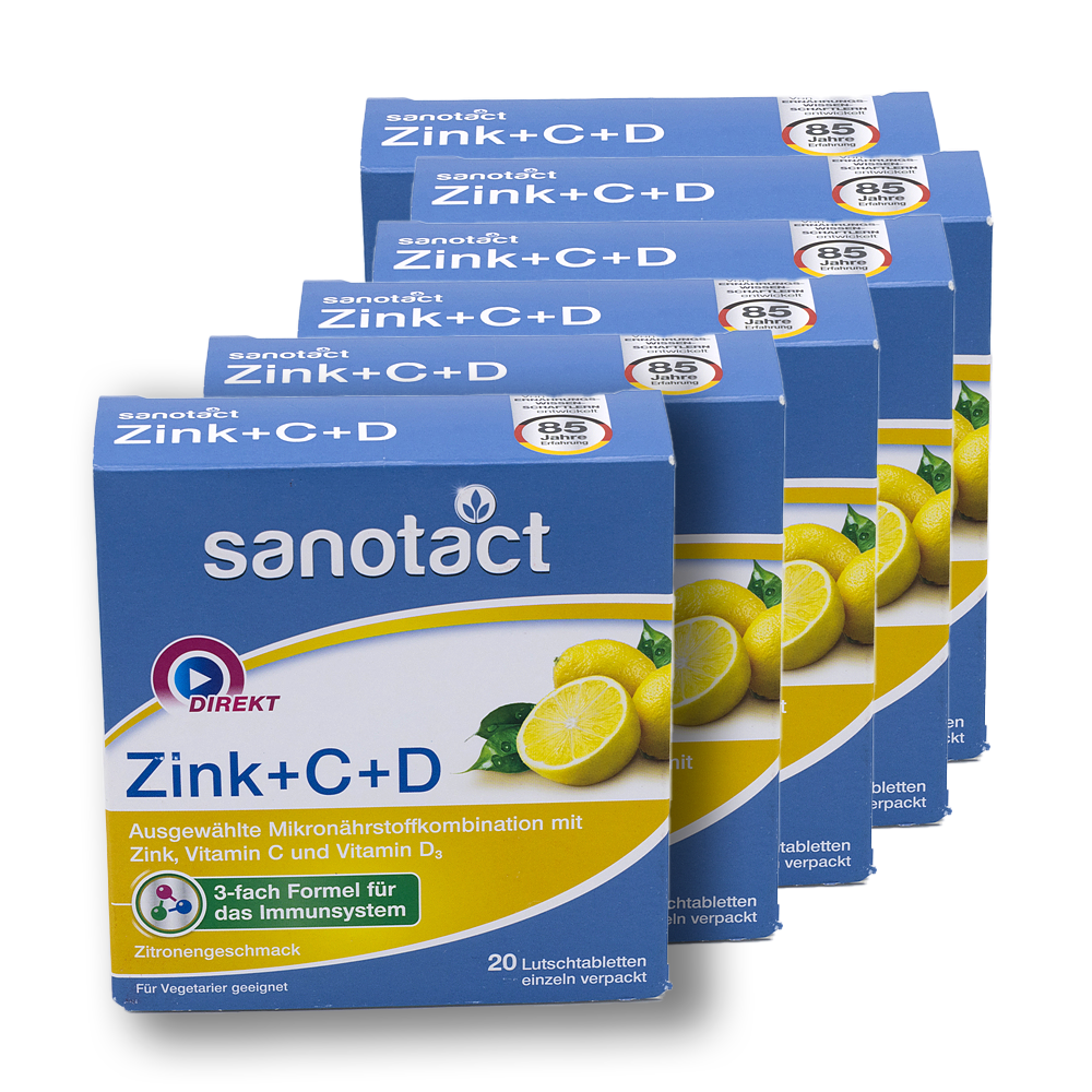 <b>자노탁트</b> 징크 비타민C+D <b>sanotact</b> zink 20정 6팩