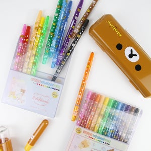 12색 리락쿠마 돌돌이 색연필 유아 아동 초등학생 색연필세트