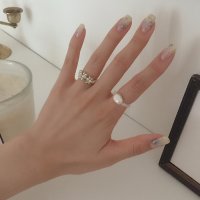 (모앳/반지) duet pearl beads ring 담수진주반지 레이어드진주링 비즈반지