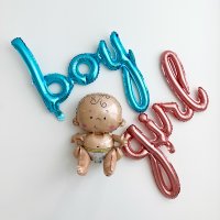 파티수 은박 이니셜 풍선 boy & girl 베이비샤워 벌룬 이벤트 풍선