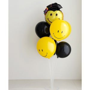 파티아일랜드 학사모 스마일 풍선 스탠드 세트 졸업 헬륨풍선효과