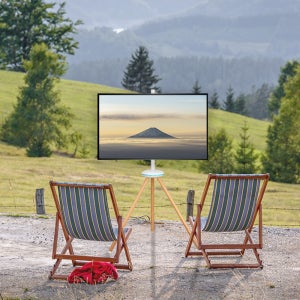 STAGER APL-TSE441W 65인치 캠핑용 접이식 이젤형 TV스탠드 거치대 화이트