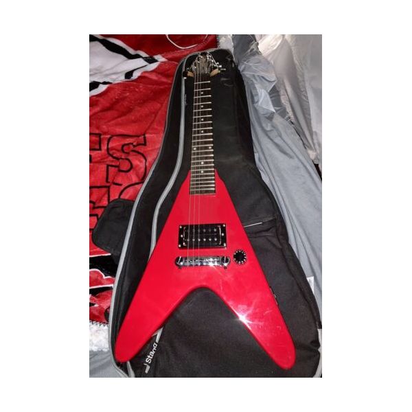 Gibson 깁슨 기타 볼드윈 마에스트로 로드 미니 레드 플라잉 V 휴대용 케이스 포함