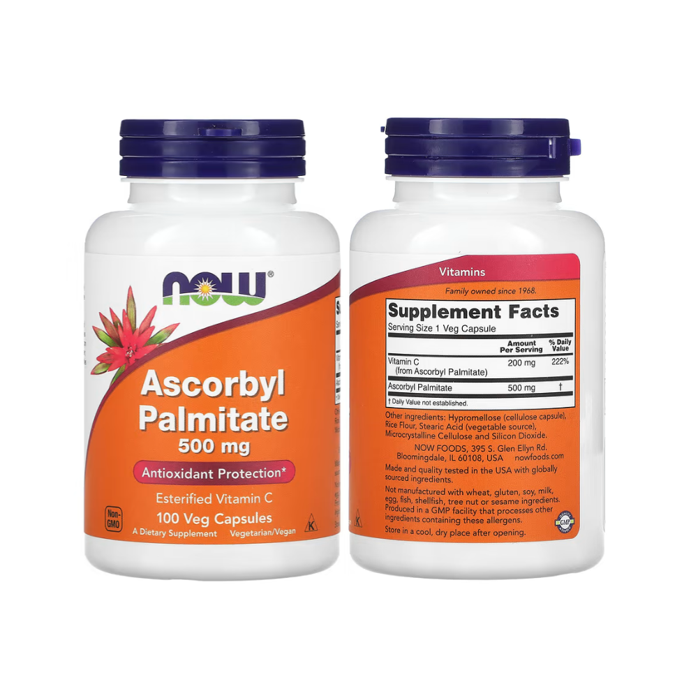 Now Foods (나우 푸드) 비타민C <b>아스코빌팔미테이트 500mg</b> 베지 캡슐 100정