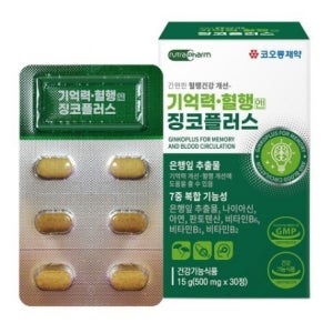 코오롱제약 기억력 혈행엔 징코 플러스 3개월분징코빌로바 혈액순환 은행잎추출물 영양제