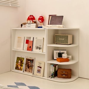 트루베퍼니처 감각플러스 3단 라운드 코너선반 폭좁은수납장 400 틈새 오픈 수납