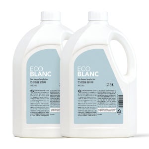 에코블랑 반려동물 탈취제 강아지 고양이 배변 오줌 냄새제거 레몬그라스향, 2.5L, 2개