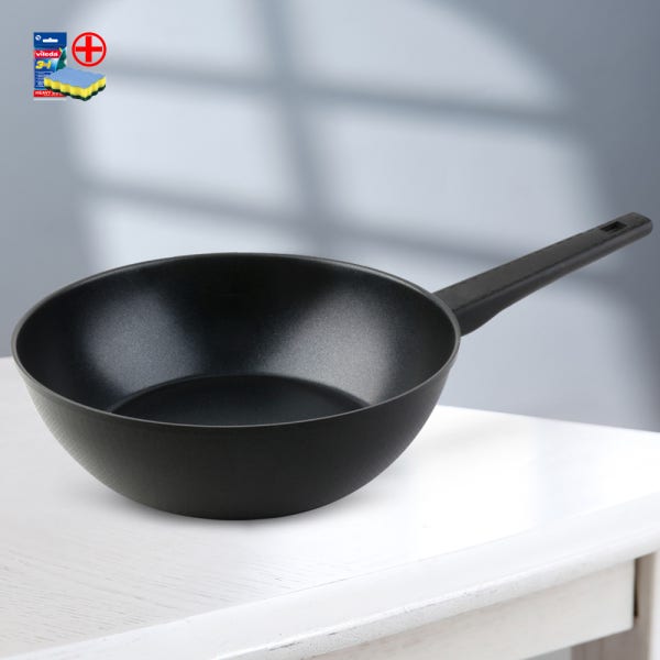 국산 키친아트 블랙 궁중팬 28cm 코팅 웍 볶음팬 미니 대형 중화 에코