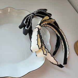 햅번리본 머리띠