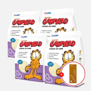 [4개세트]가필드 고양이모래 보라(굵은입자) 4.55kg 카사바모래