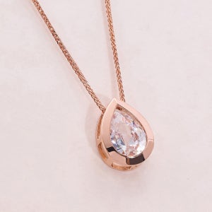 14K 18K 스노우드롭 물방울 목걸이 큐빅 펜던트