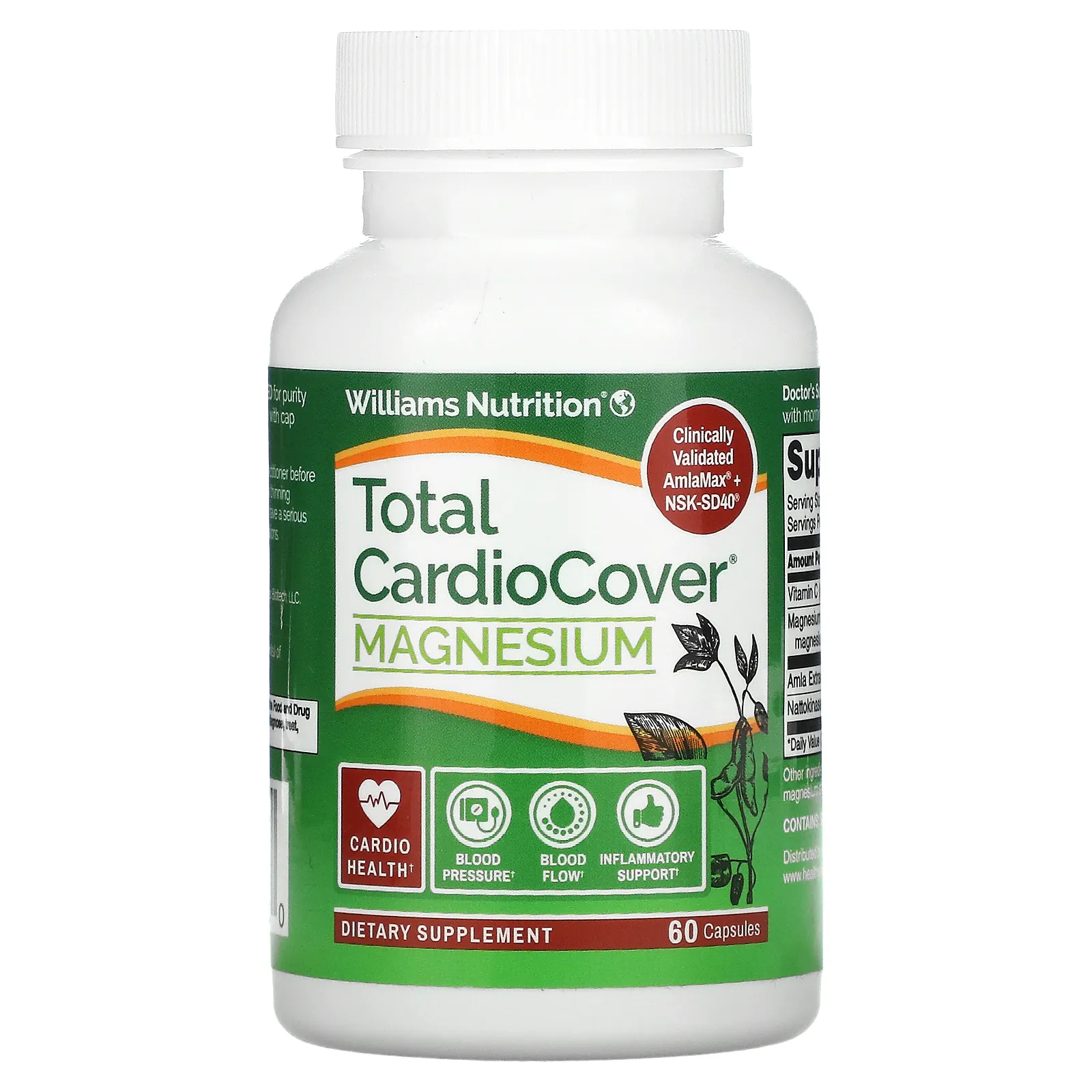 <b>Williams</b> Nutrition Total CardioCover 마그네슘 60캡슐