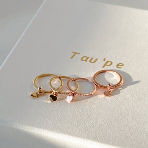 토프 발렌타인 링 - 14K gold 하트 딸랑이 큐빅 민자 데일리 애끼 금반지