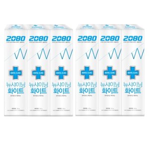 애경 2080 뉴 샤이닝 화이트 치약 140g 6개 치아를 희고 튼튼하게 치석 예방