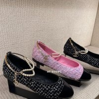 샤넬 트위드 크리스탈 로고 진주 스트랩 플랫 CHANEL TWEED STRAP FLATS