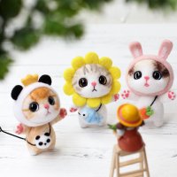 양모펠트 니들펠트 냥이 DIY 고양이 만들기 공예 세트 키트 인형만들기