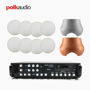 V60 실링스피커 8개+ATRIUM SUB100 서브우퍼+SR-650D 6채널 앰프 POLK AUDIO 매장 카페 상업용 음향패키지