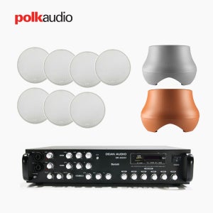V60 실링스피커 7개+ATRIUM SUB100 서브우퍼+SR-650D 6채널 앰프 POLK AUDIO 매장 카페 상업용 음향패키지