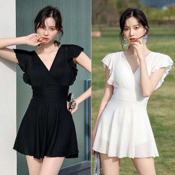 원피스 수영복 여성 체형커버 수영복 빅사이즈 와플