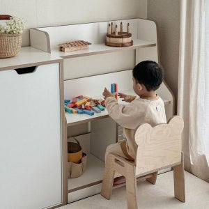 E0자재 유아 어린이 장난감정리함 교구장 아기책장 800x390x960mm, 3단, 화이트 (TM1556)