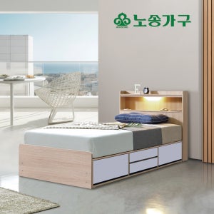 LED조명 국산 평상형 4단 수납 서랍 침대프레임SS 슈퍼싱글 NS-4851