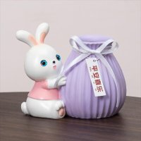 토끼 꽃병 유리 화병 수경 재배 GYPSOPHILA 말린 귀여운