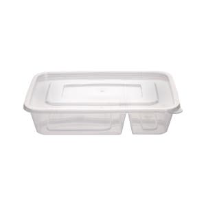 전자레인지 사용이 가능한 일회용 직사각 밀폐 2칸 용기 500ml 500개