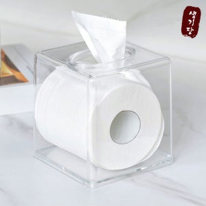 아크릴 사각 티슈케이스 두루마리 휴지케이스