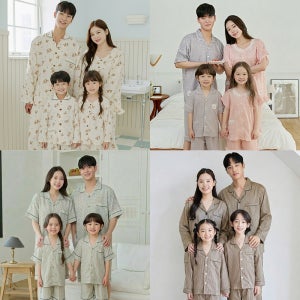 국산 가족 잠옷 세트 선물 패밀리 빅사이즈 파자마 파티 피치 기모 수면 봄 겨울