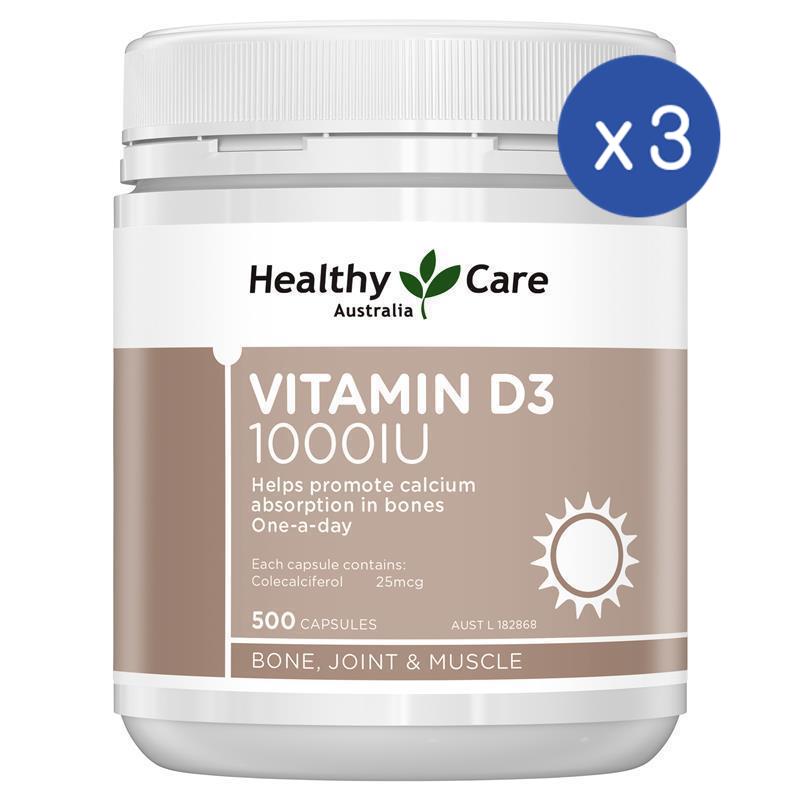 <b>헬씨케어 비타민D</b> 1000IU 500정 3팩 Healthy Care VitaminD3