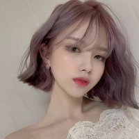 투톤 라벤더 그레이 가발 단발 통가발 애쉬 라벤더 love000038