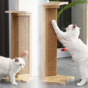 고양이 원목 모서리 코너 우드 수직 기둥 수직형 스크래쳐