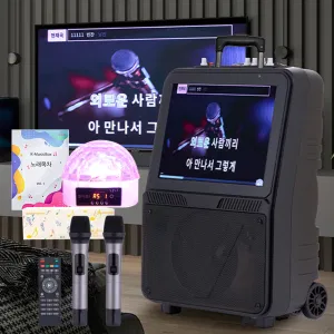 서영엔터테인먼트 AV-1000 휴대용 이동식 노래방기기 인기곡 2만여곡 무선마이크 2개