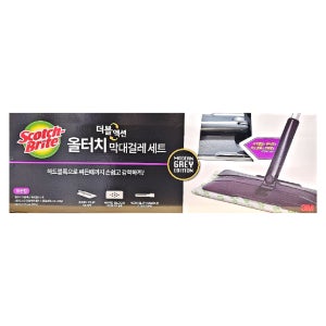 코스트코 3M 더블액션 올터치 막대걸레세트 핸들+청소포 [12+32] 모던그레이