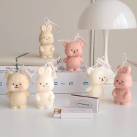 몽글 곰돌이 토끼 캔들 향초 친구 커플 회사 답례품 선물