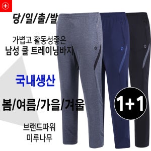 [2장] 국내생산 봄 가을 스판 쭉 츄리닝 트레이닝 바지 하의