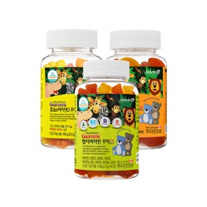 [3개월] 네추럴라이즈 어린이 비타민 젤리 키즈 종합 영양제 꾸미 혼합 3종