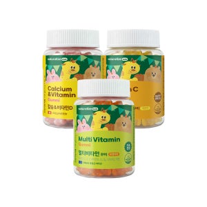 [3박스] 네추럴라이즈 어린이 비타민 젤리 키즈 종합 영양제 꾸미 혼합 3종