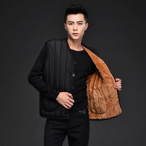 겨울 발열 방한 보온 패딩 조끼 v넥 남녀공용 후리스 털 베스트