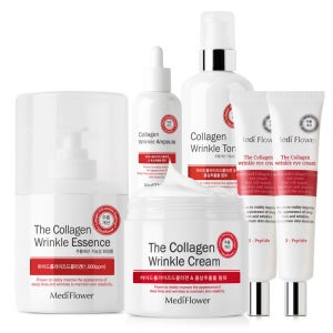 메디플라워 콜라겐 기초 시리즈 세트 (토너+에센스+앰플+크림+아이크림x2개)