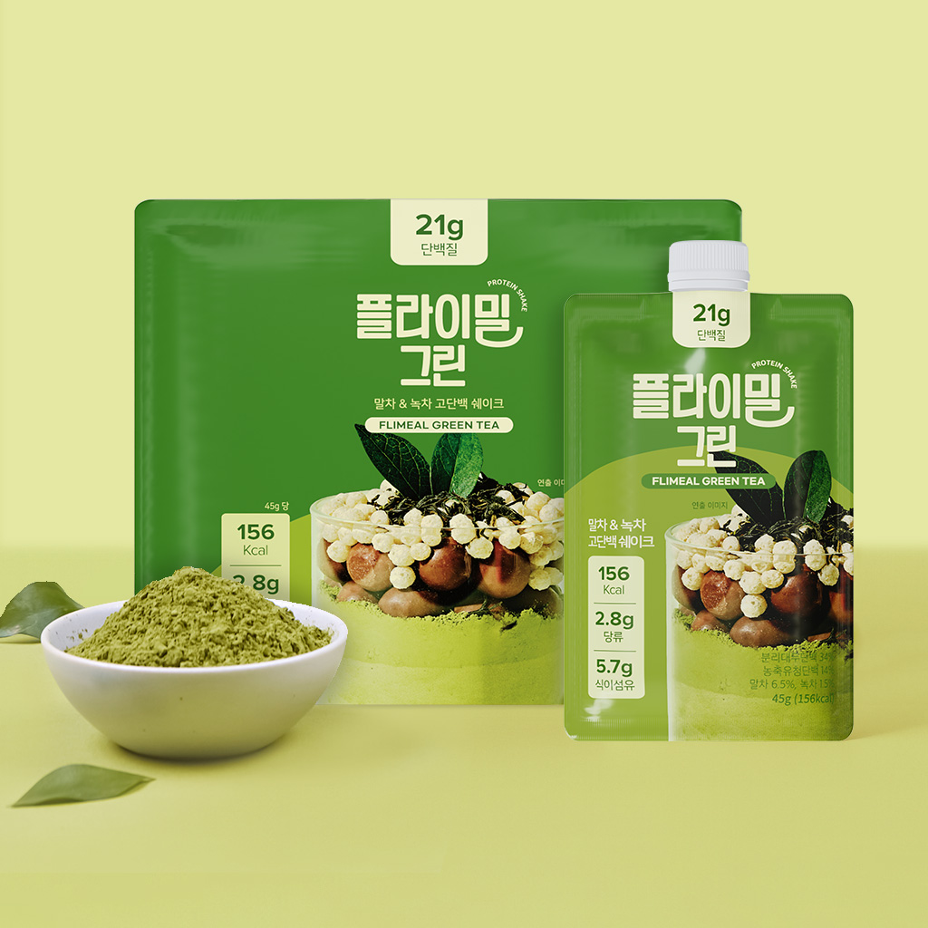 플라이밀 단백질 쉐이크 파우치 그린, 45g, 7개
