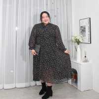 여성 플러스 빅사이즈 플라워 나염 하객 상견례 원피스 4xl6XL8XL 99 100사이즈