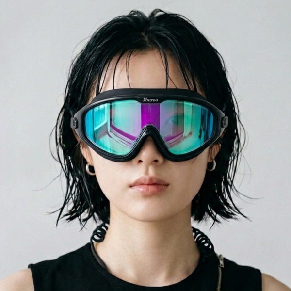 알큰 수경 수영 안경 고글 안티포그 오픈워터 바다 미러 수경 블랙 나이스뷰